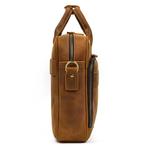 Men's Shoulder Bag, Crazy Horse Leather