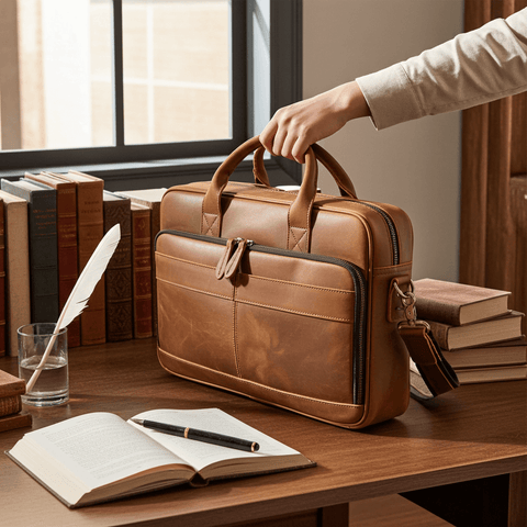 Men's Shoulder Bag, Crazy Horse Leather