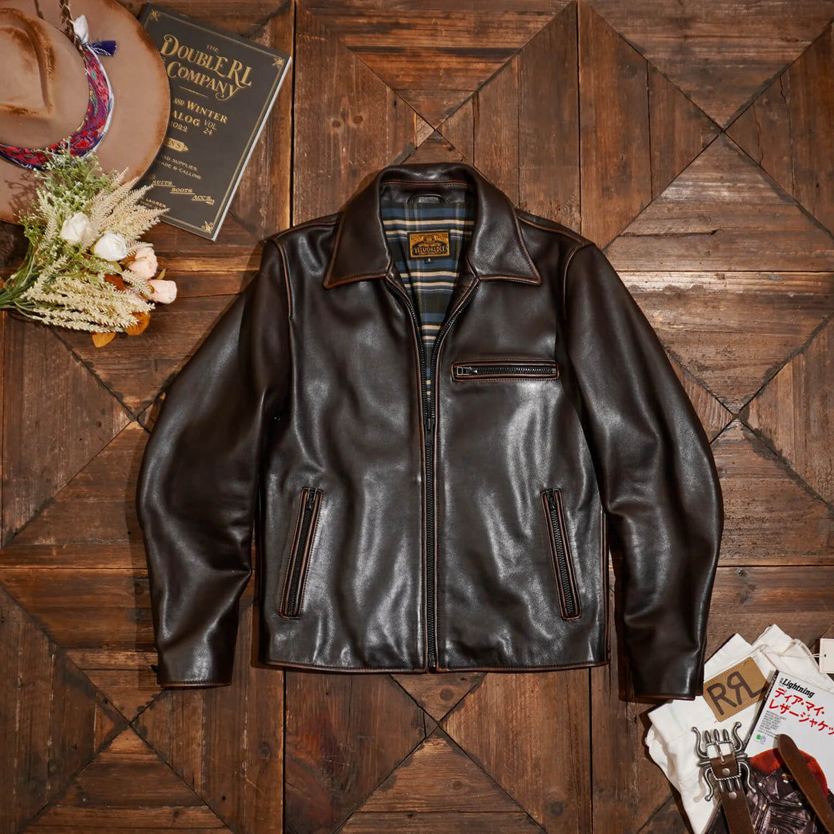 Men's Single Riders Leather Jacket, Teacore Cowhide
