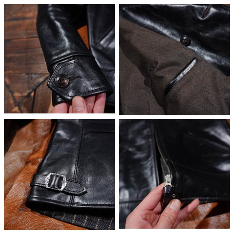 Men's Sports Leather Jacket, Tea Core Horsehide