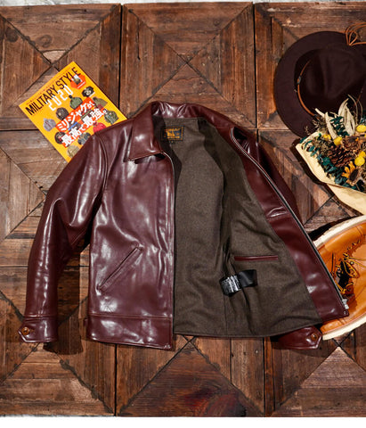 Men's Sports Leather Jacket, Tea Core Horsehide