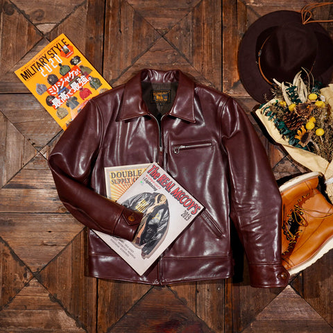 Men's Sports Leather Jacket, Tea Core Horsehide