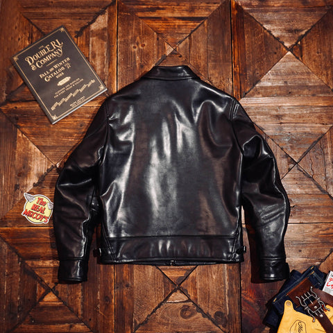 1930s Sports Leather Jacket Black