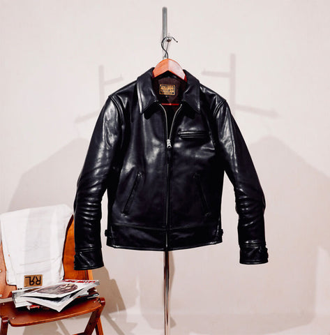 1930s Sports Leather Jacket Black