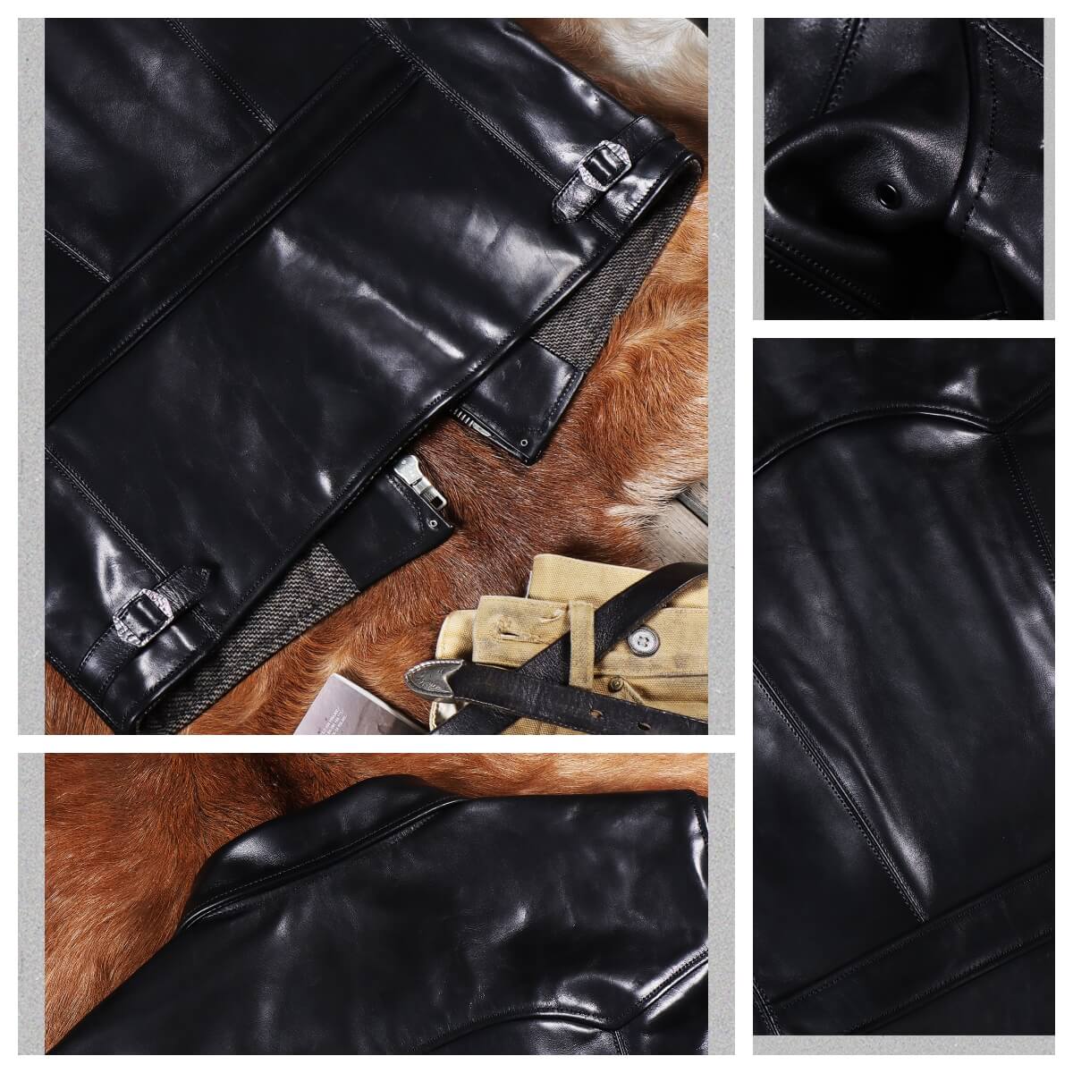 Men's Sports Leather Jacket, Black Horsehide – Crush on Retro