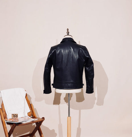 1930s Sports Leather Jacket Black