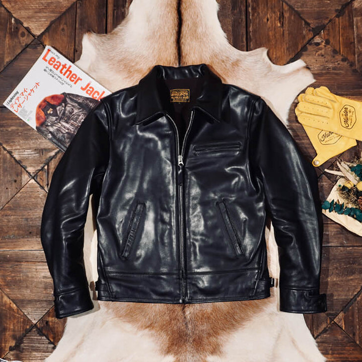 1930s Sports Leather Jacket Black