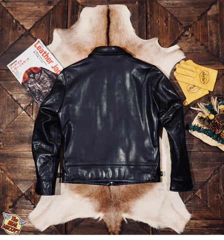 1930s Sports Leather Jacket Black