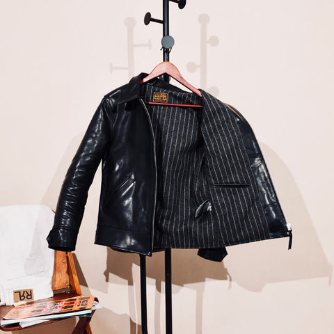 Men's Sports Leather Jacket, Tea Core Horsehide