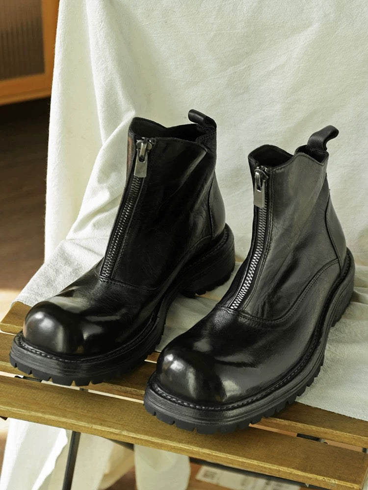 Men's Bulbous Toe Zip Chelsea Boots – Crush on Retro