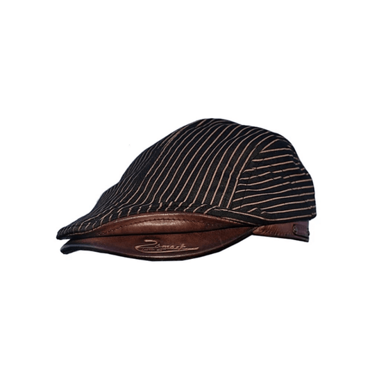 Distressed Striped Flat Cap Unisex