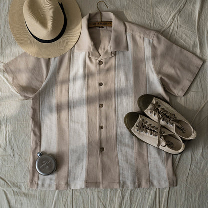 Men's Striped Bowling Shirt