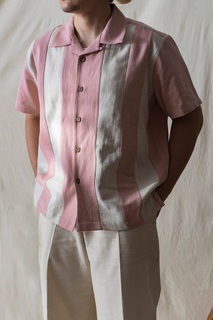 Men's Striped Bowling Shirt