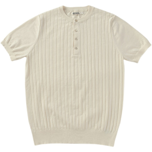 Chemise Henley en tricot à manches courtes pour homme