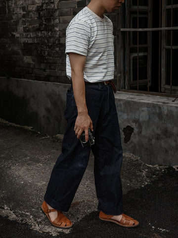 T-shirt jacquard rayé pour homme