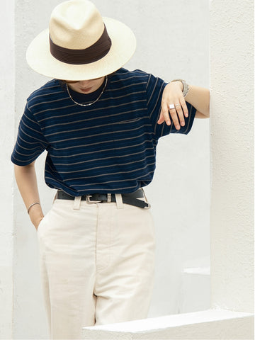 T-shirt jacquard rayé pour homme