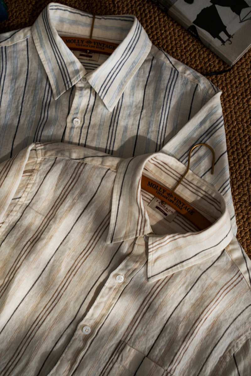 Men's Striped Linen Long Sleeves Shirt
