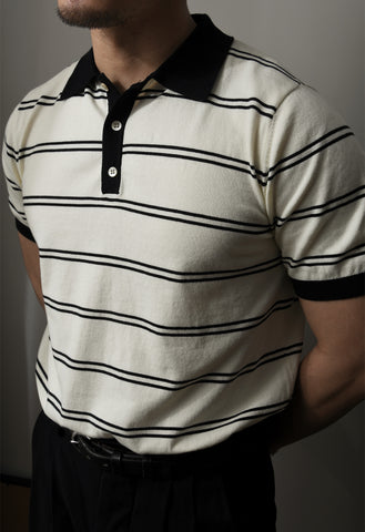 Men's Striped Polo Shirt Short Sleeves