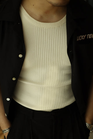 Men's Striped Stretchy Tank Top