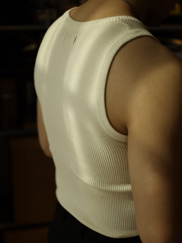 Men's Striped Stretchy Tank Top