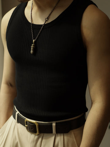 Men's Striped Stretchy Tank Top