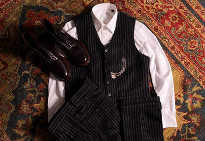 Men's Striped Tweed Vest