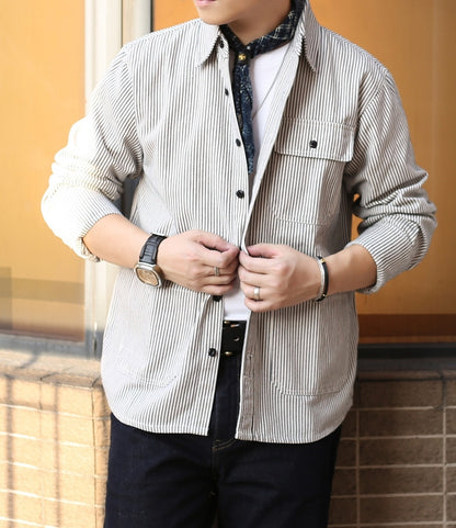 Men's Striped Denim Chore Shirt