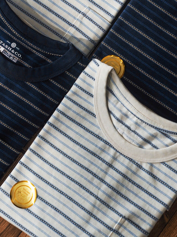 T-shirt jacquard rayé pour homme