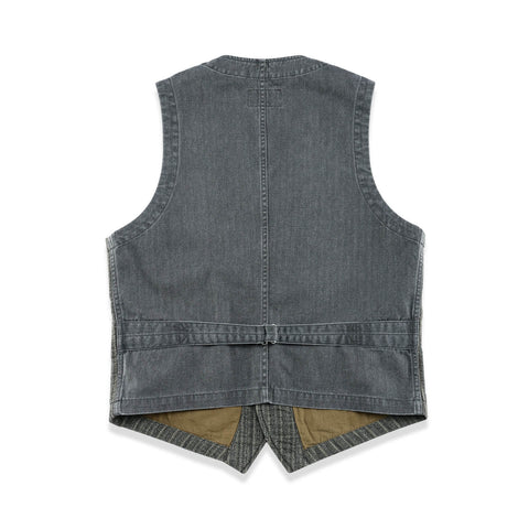Gilet à col en V en jacquard rayé pour homme