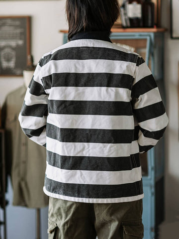 Men's Striped Moto Jacket
