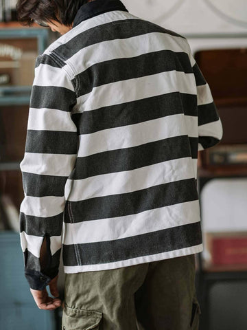 Men's Striped Moto Jacket