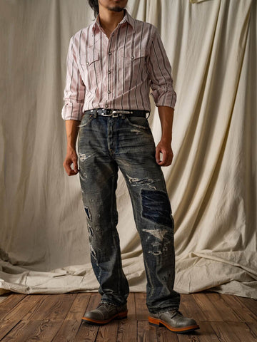 Men's Gray Salt Pepper Western Shirt