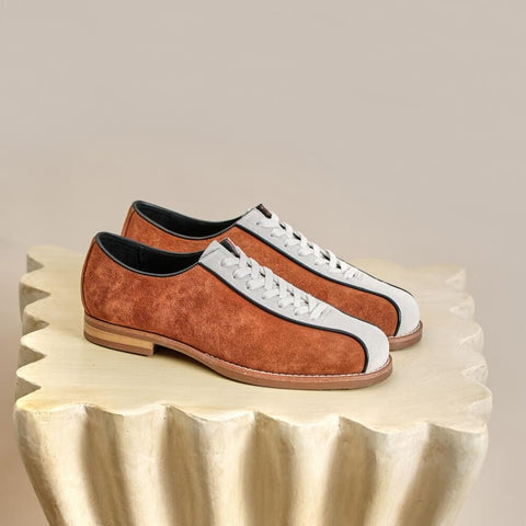 Men's Two Tone Suede Bowling Sneakers