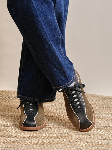Men's Two Tone Suede Bowling Sneakers