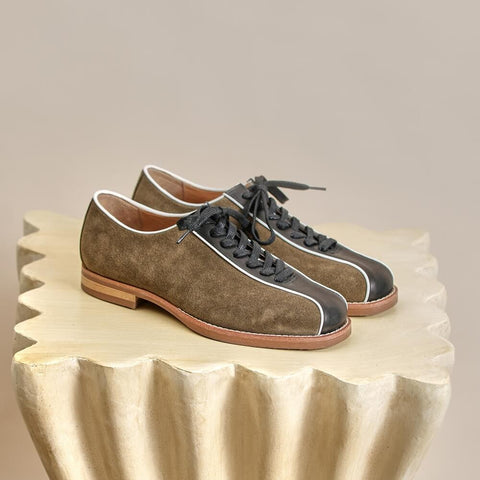 Men's Two Tone Suede Bowling Sneakers