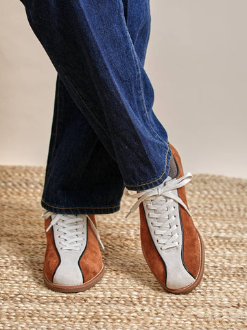 Men's Two Tone Suede Bowling Sneakers