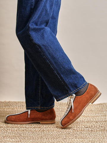 Men's Two Tone Suede Bowling Sneakers