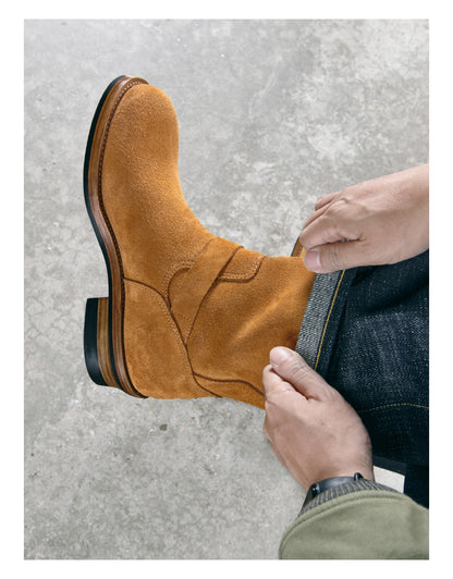 Camel Suede Engineer Boots