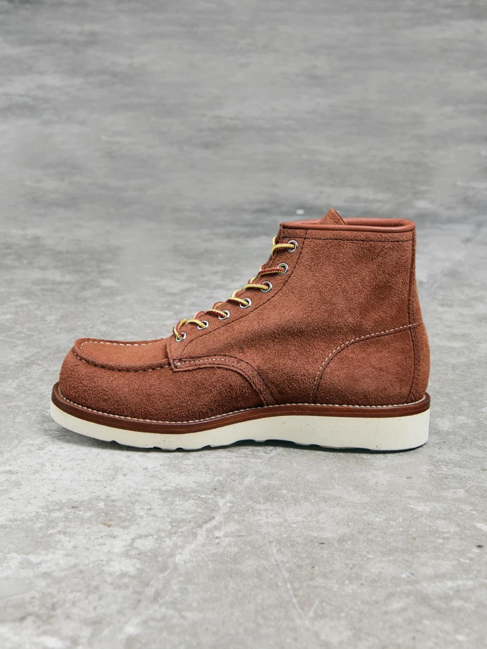 Men's Brown Suede Moc Toe Boots