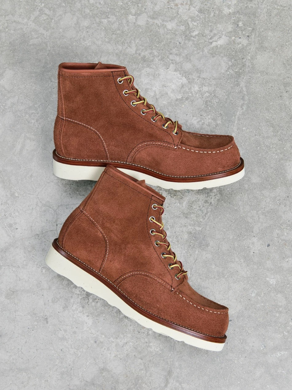 Men's Brown Suede Moc Toe Boots