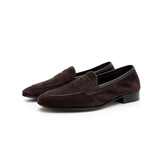 Mocassins Penny en daim pour hommes