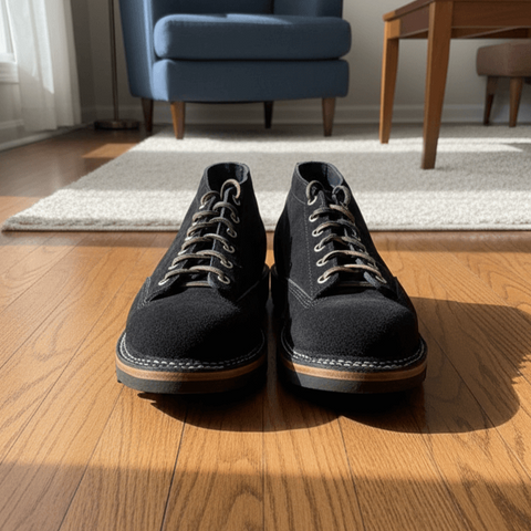 Men's Suede Monkey Boots, Ripple Sole