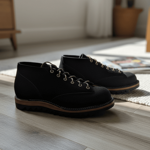 Men's Suede Monkey Boots, Ripple Sole