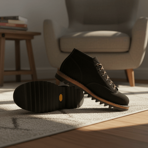 Men's Suede Monkey Boots, Ripple Sole