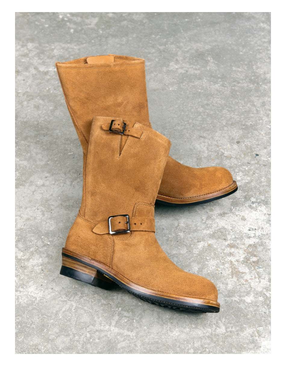 Camel Suede Engineer Boots