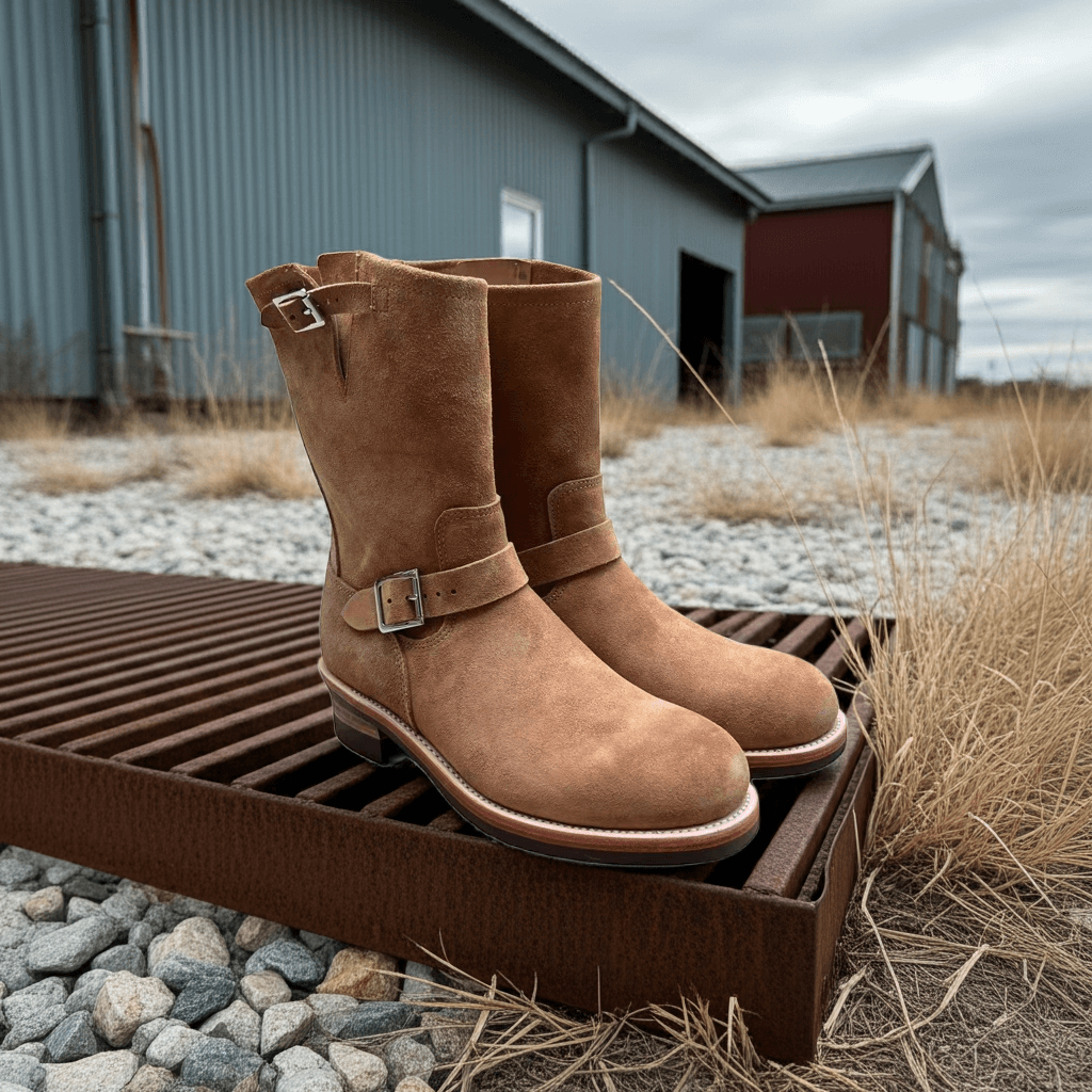 Men's Suede Engineer Boots 302 – Crush on Retro Men's Suede Engineer Boots 302 – Crush on Retro