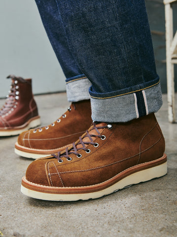 Suede Lineman Boots, Roughout Leather