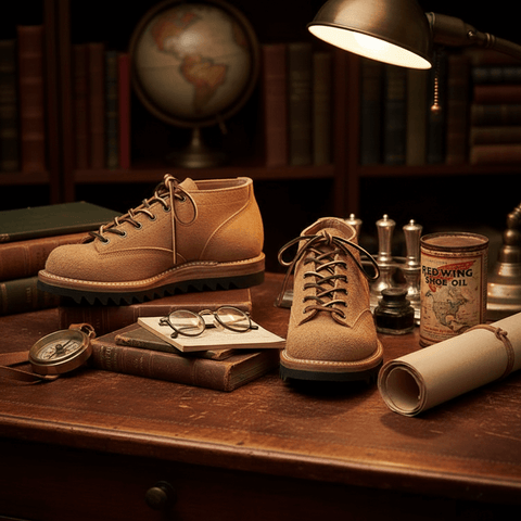 Men's Suede Monkey Boots, Ripple Sole