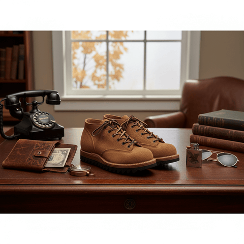 Men's Suede Monkey Boots, Ripple Sole