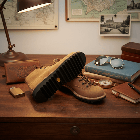 Men's Suede Monkey Boots, Ripple Sole